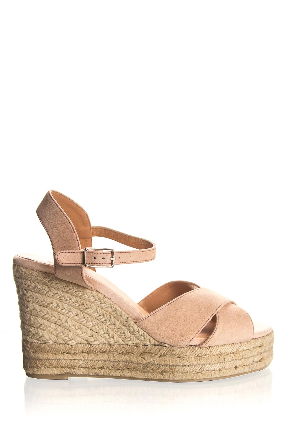 nude coloured wedges