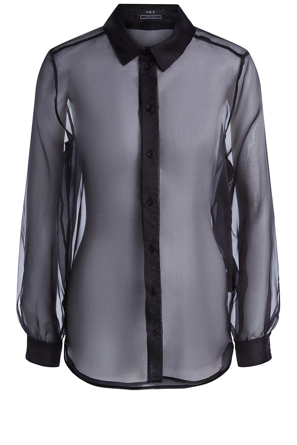 kubiek Aannemer deadline Transparante blouse Organza | zwart... | Set | Little Soho
