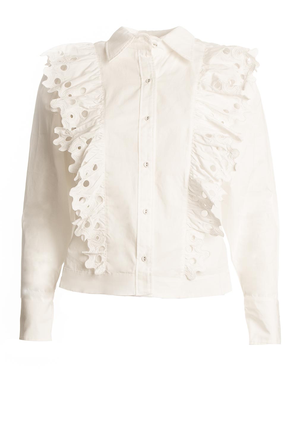 affix Uitlijnen Memoriseren Broderie blouse met ruches Tilia | wit... | Magali Pascal | Little Soho