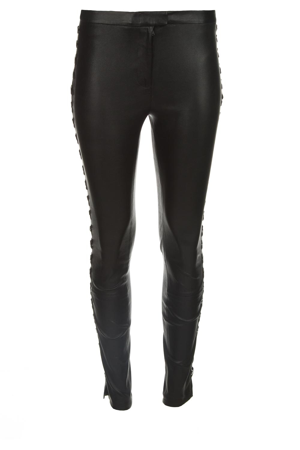 leather pants with lace up sides