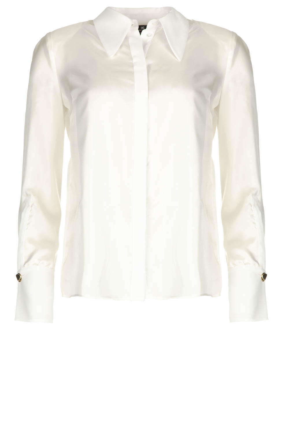 Verwaand Geit Krijger Zijden blouse Meredith | wit | ELISABETTA FRANCHI | Little Soho