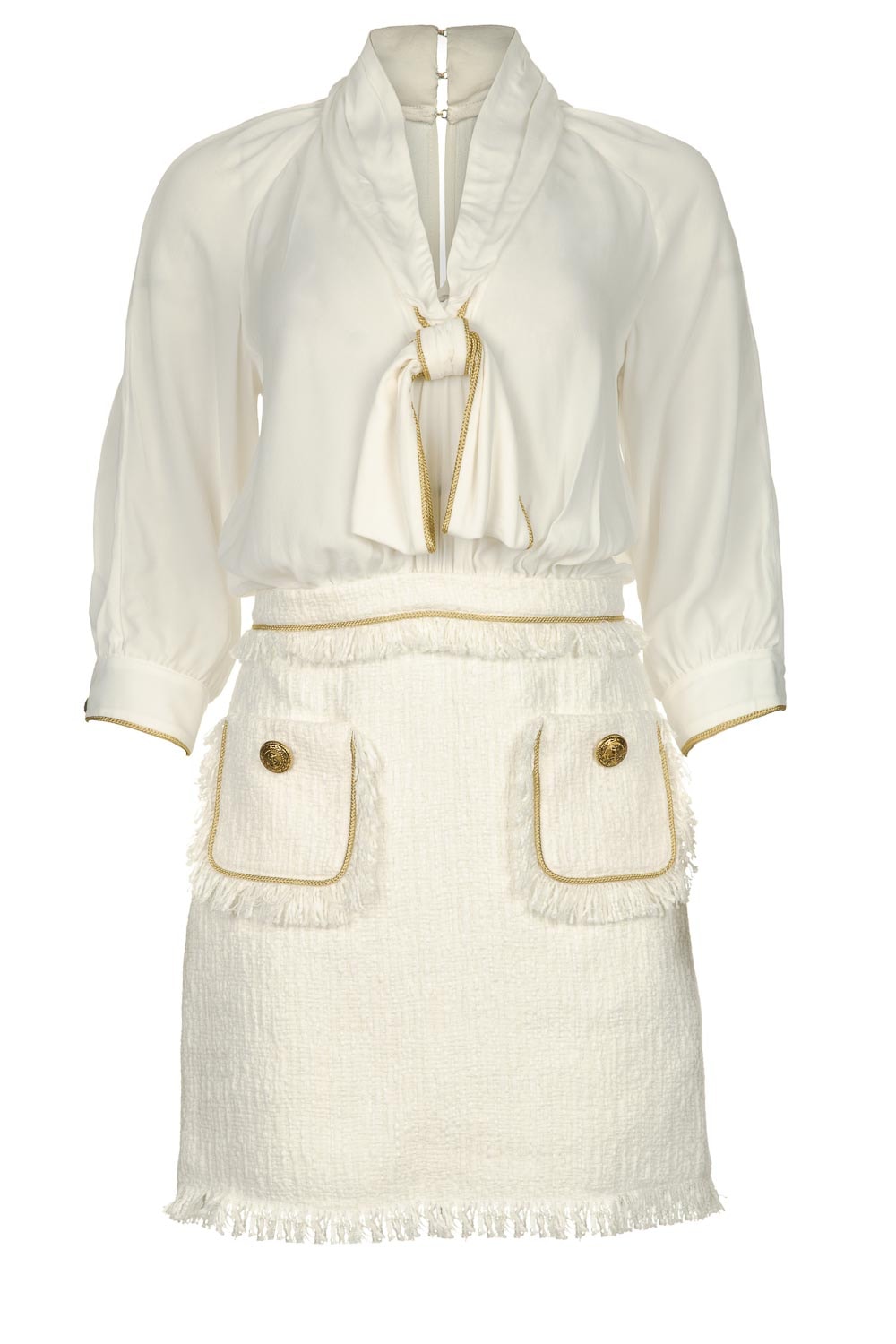ontploffing interval Gemakkelijk Jurk met blouse detail Dolce | wit : Dress with blouse detail Do | ELISABETTA  FRANCHI | Little Soho