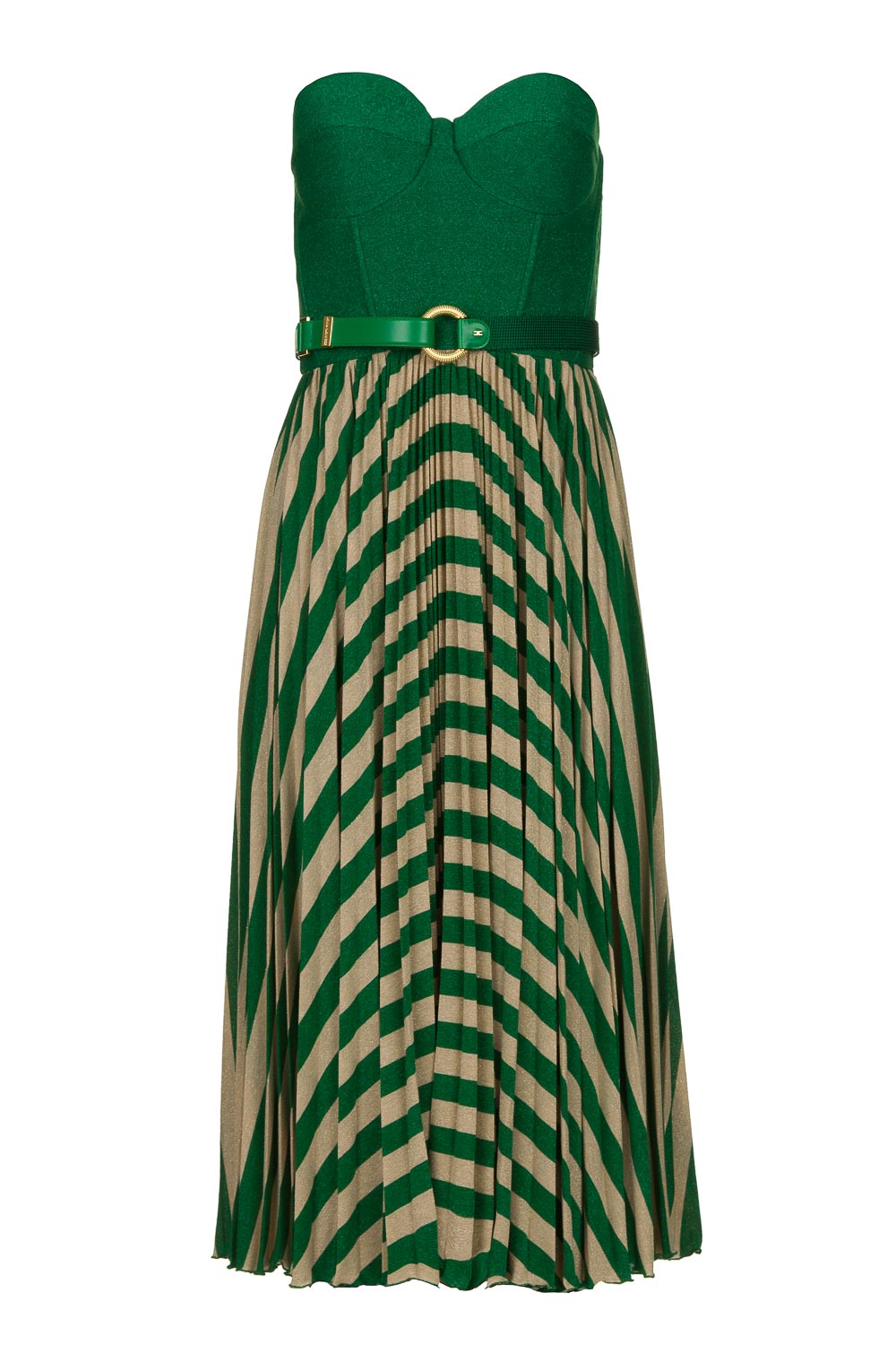 dikte opbouwen Verliefd Strapless jurk Noelle | groen | ELISABETTA FRANCHI | Little Soho