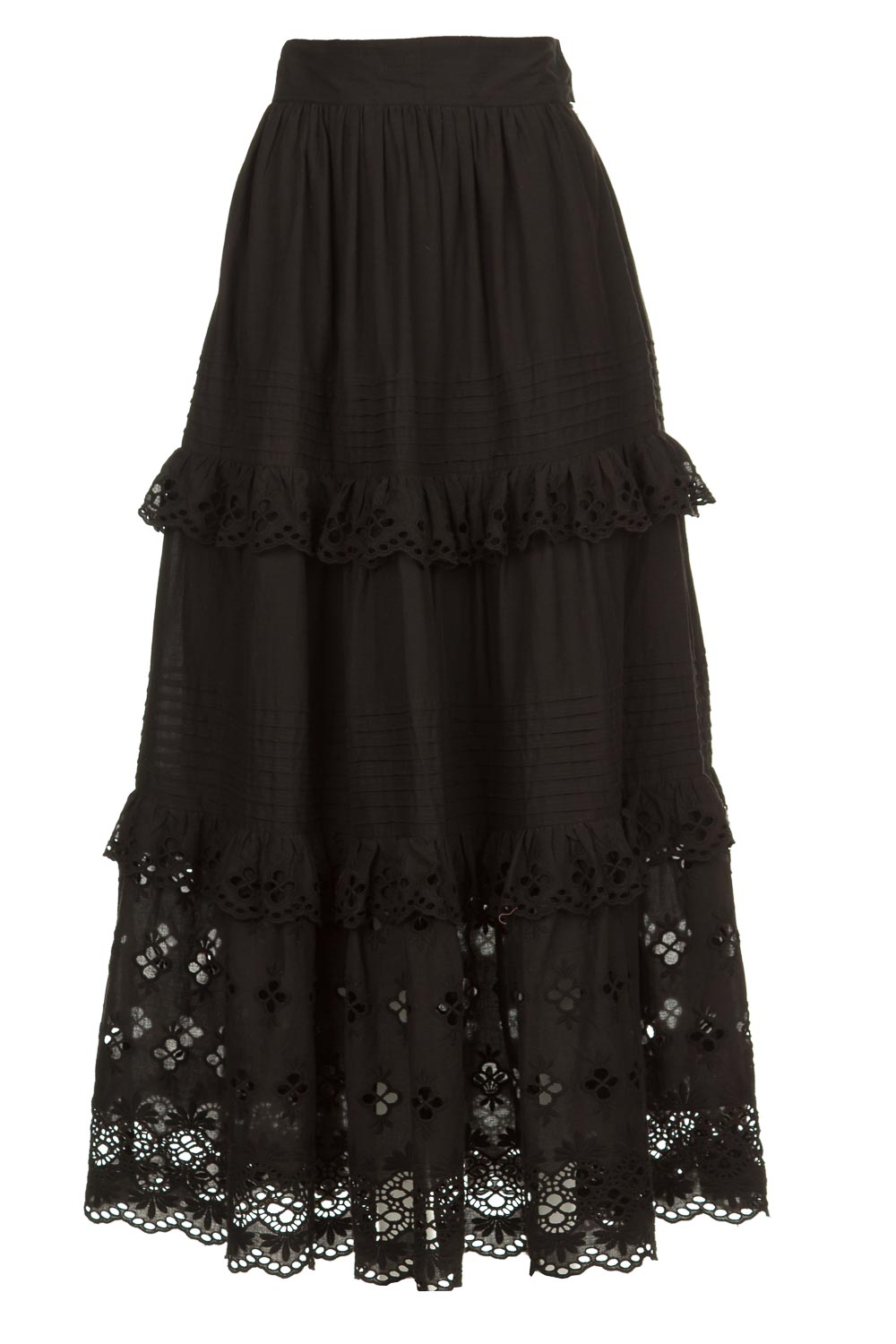 KRISP Lace Mesh Tiered Ruffle Maxi Skirt | Mesh Maxi Skirt In Black ...