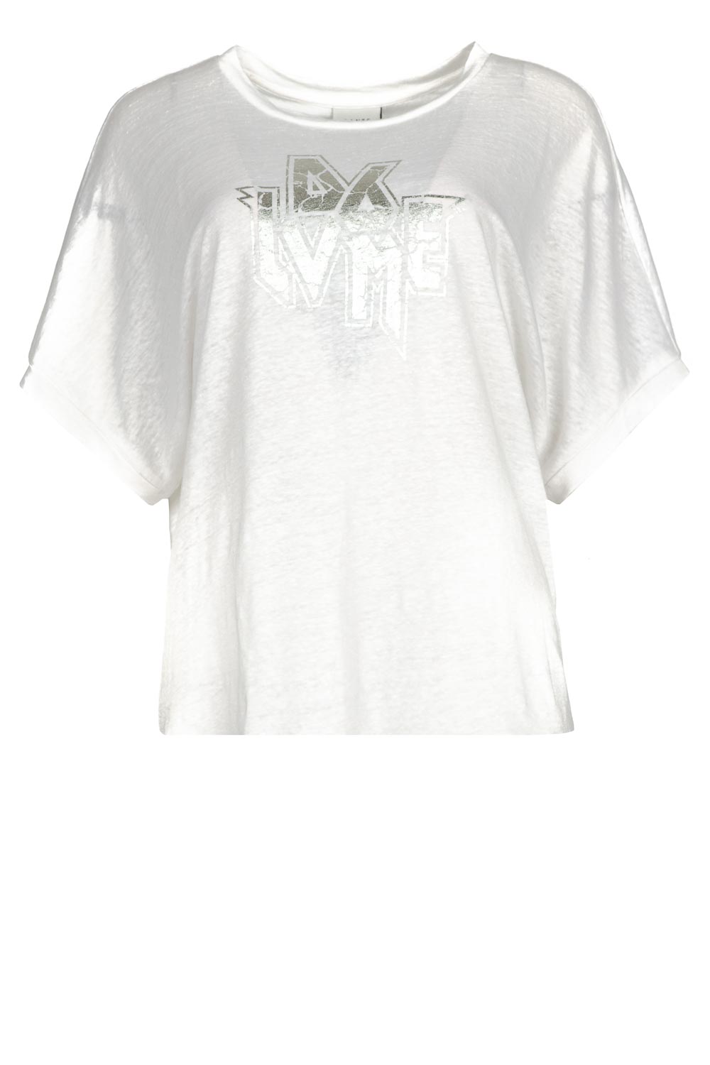 Dante 6 T-shirt met tekst print Rock wit