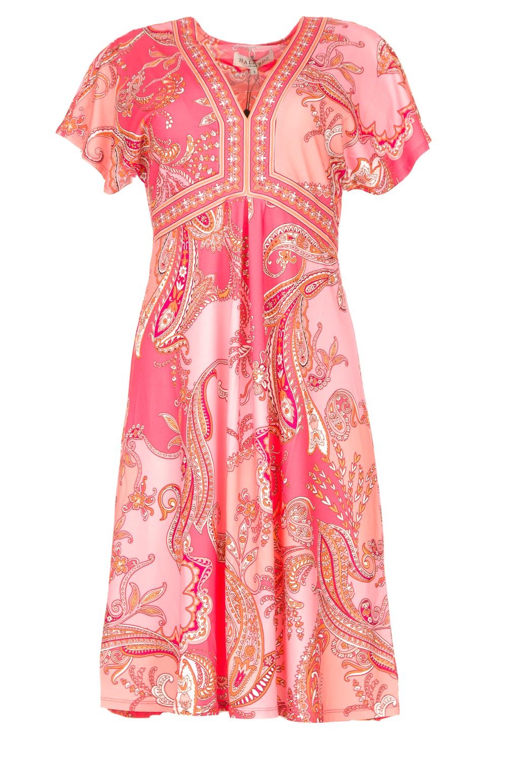 Midi-jurk met verlaagde mouwen | roze | Hale Bob |