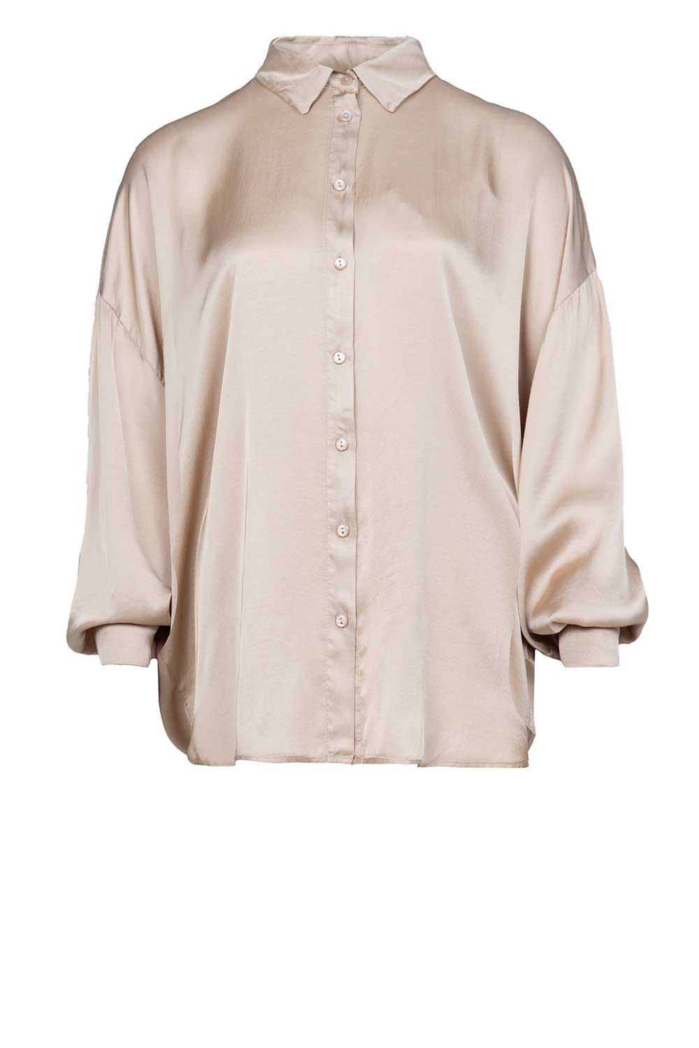 Kocca Glanzende viscose blouse Geo beige