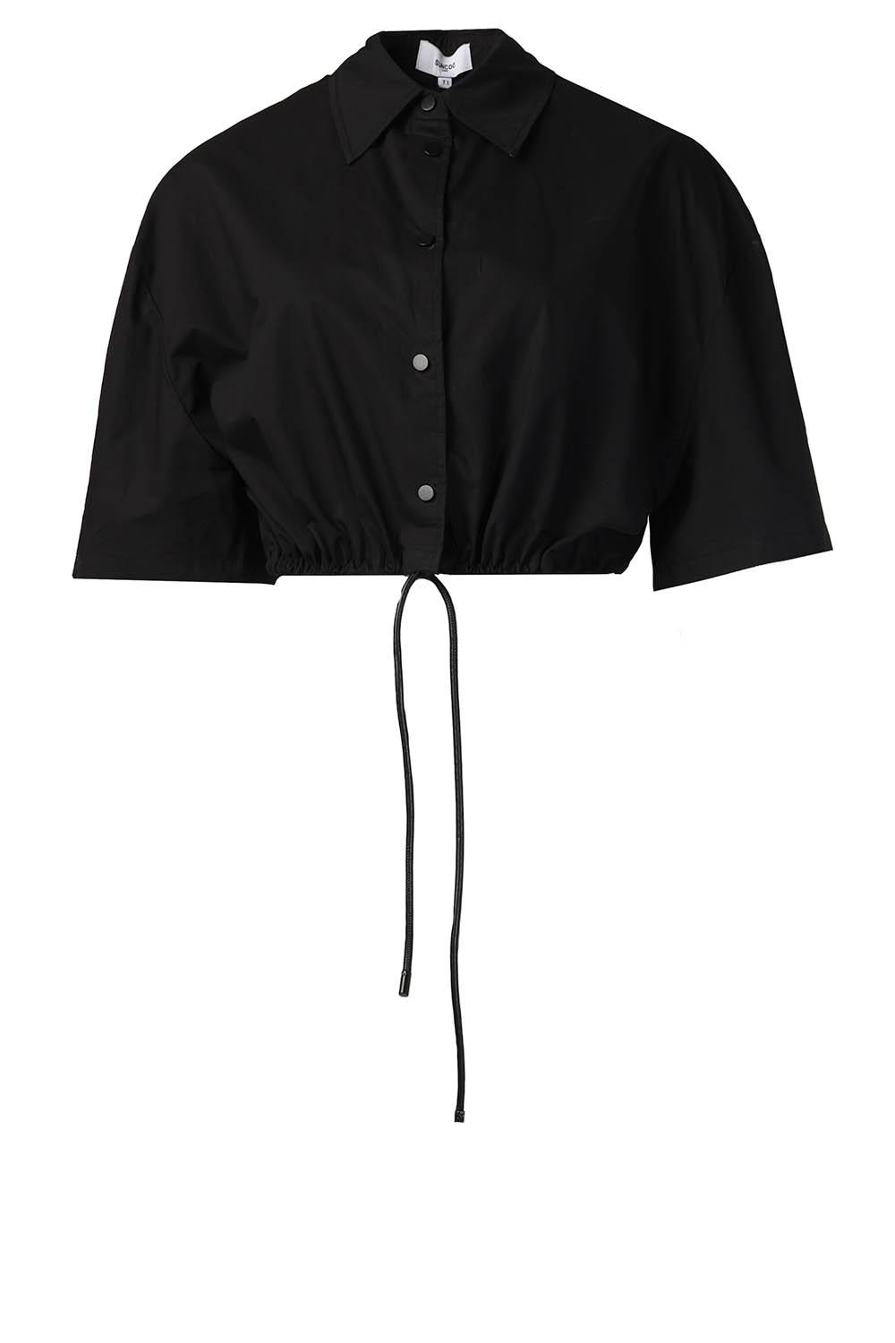 Suncoo Poplin cropped blouse Loucie zwart