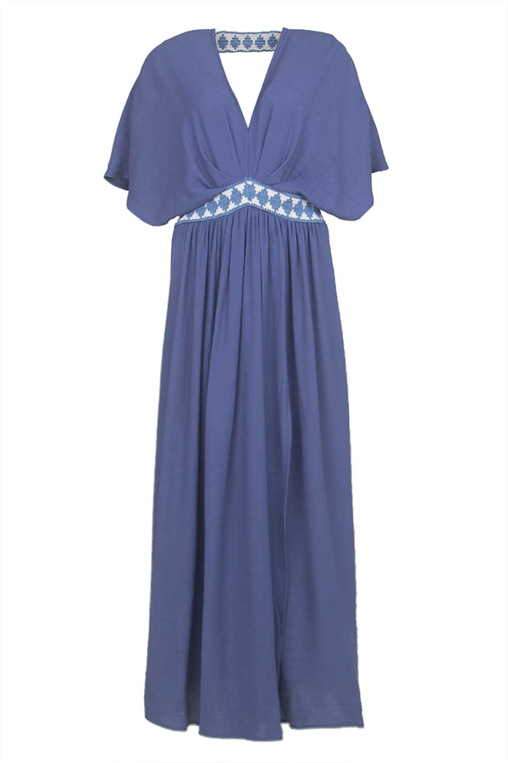 Louizon Ecovero maxi-jurk Idea blauw