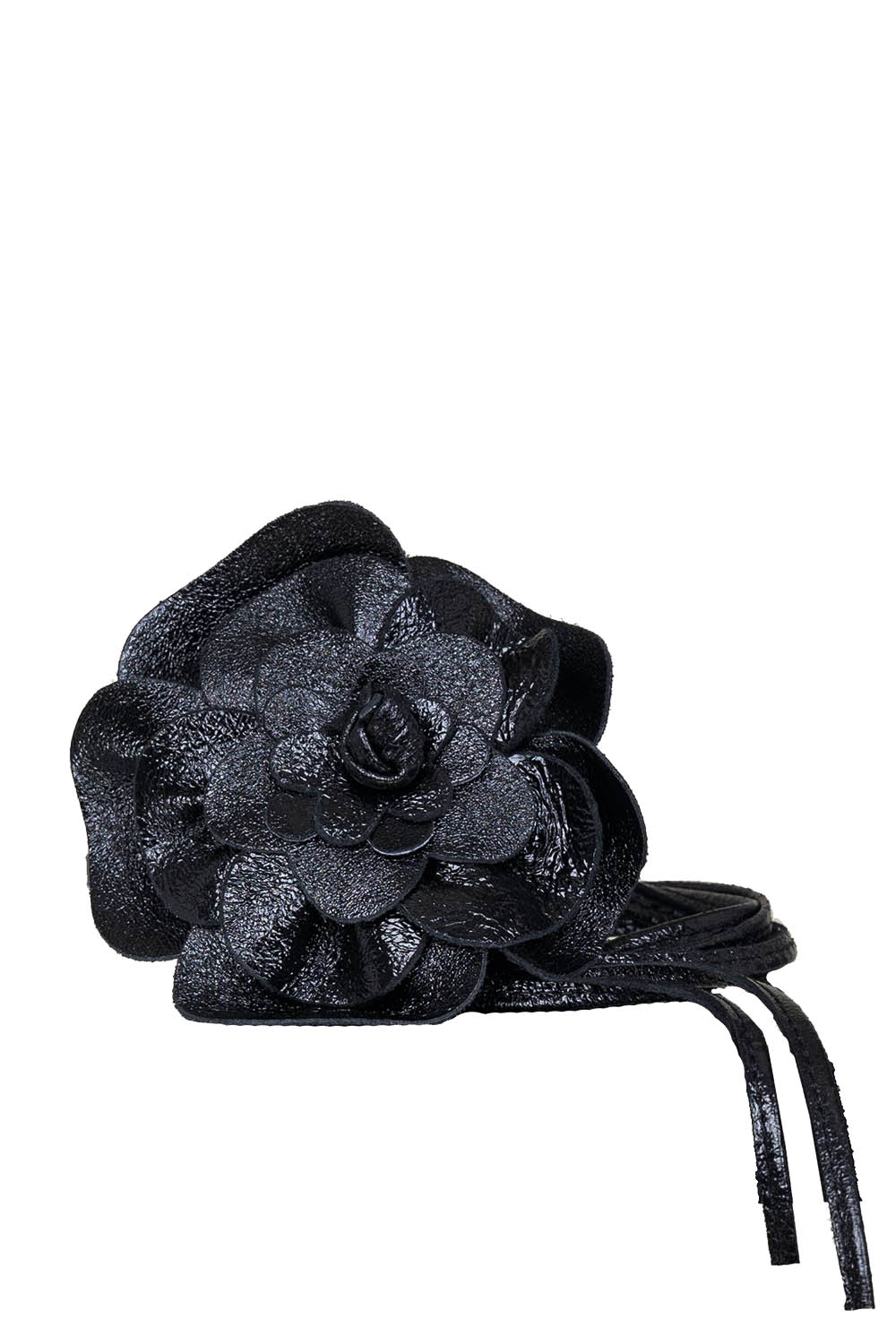 Little Soho Riem met bloemdetail Flower zwart