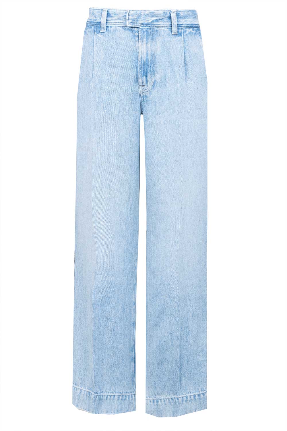 7 For All Mankind Pleated non-stretch wide leg jeans blauw