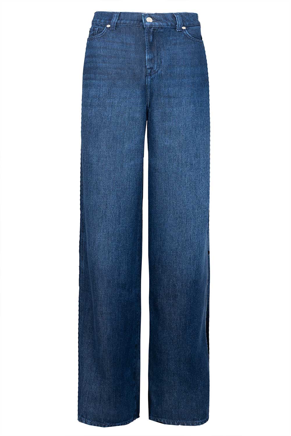 7 For All Mankind Tencel non-stretch wide leg jeans Scout blauw