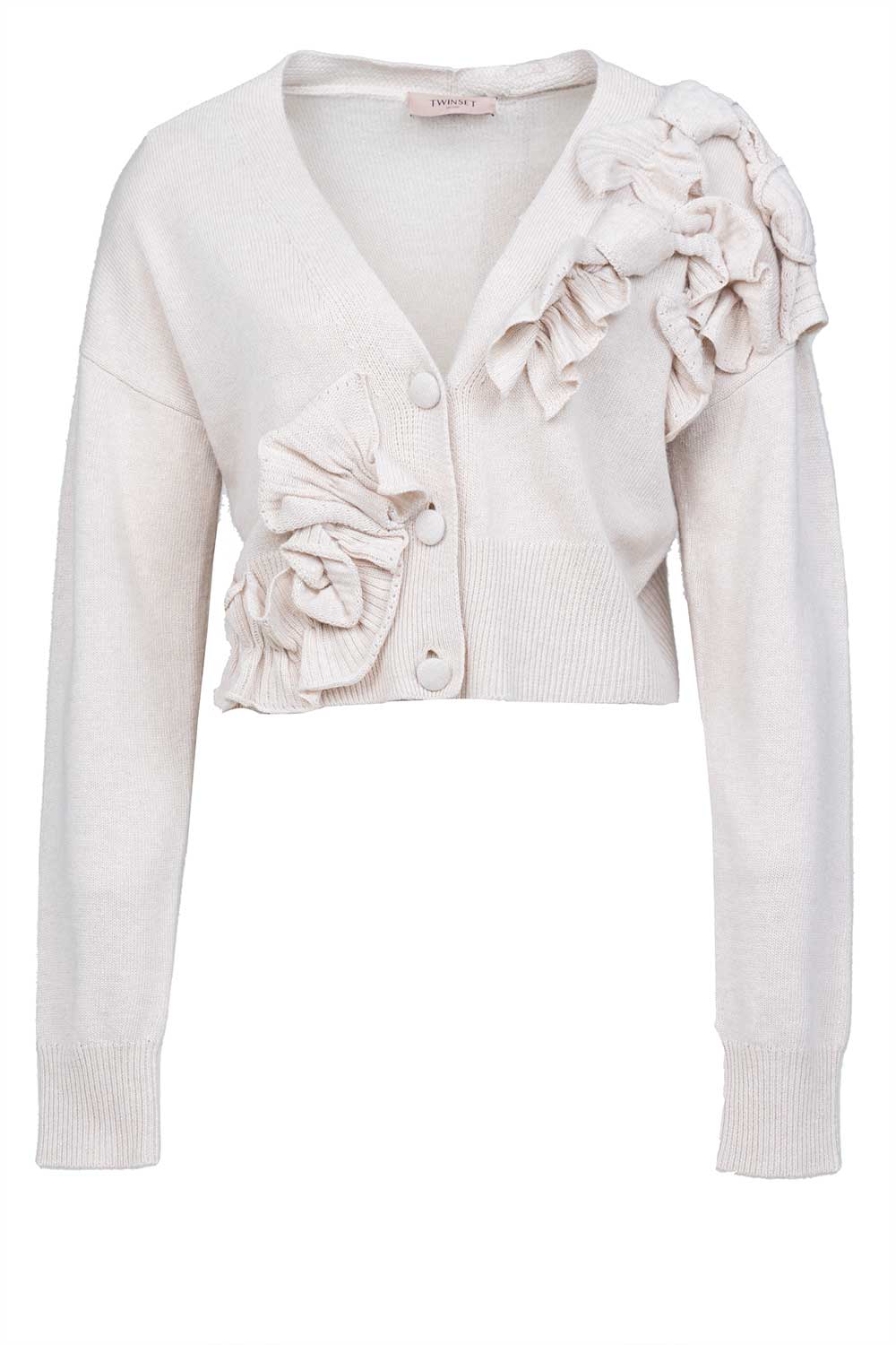 Twinset Bloemenapplicatie Trui White Dames