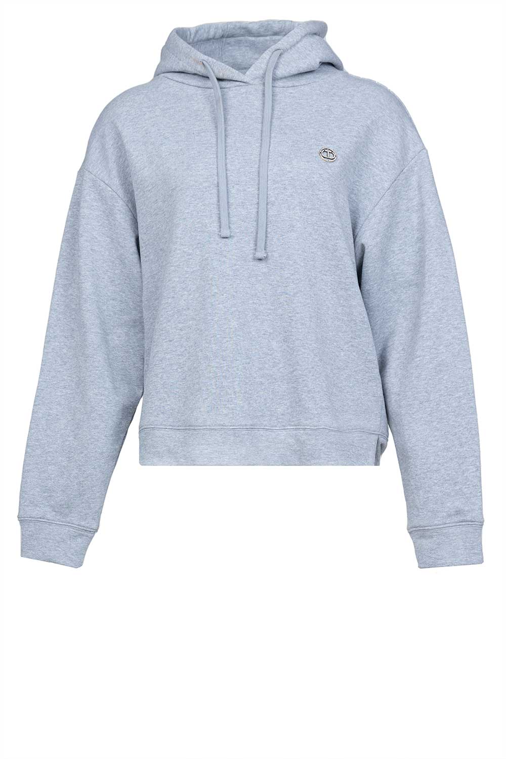 Twinset Hoodie met goudkleurig detail Sienna grijs