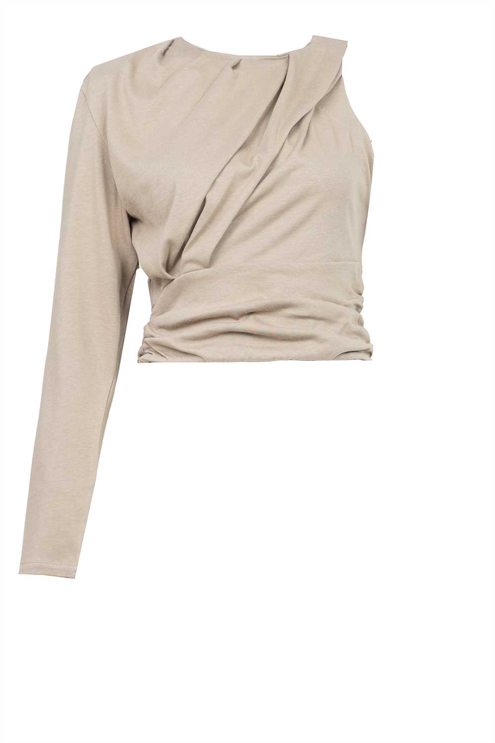 IRO Modal one-shoulder top Jovanka khaki