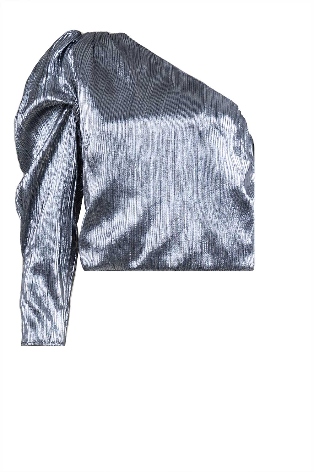 Suncoo Metallic one-shoulder top Luna zilver