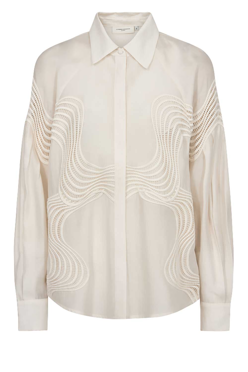 Copenhagen Muse Relaxed fit blouse met platte kraag model 'MOLLY'